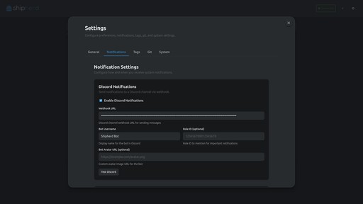 Notifications and alert settings
