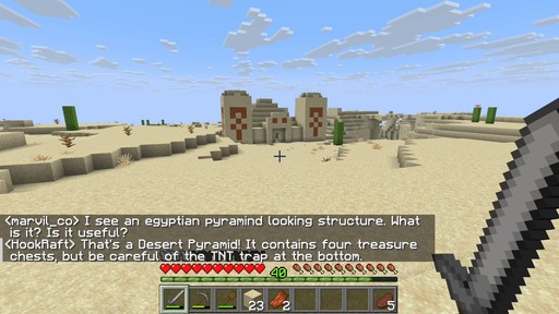 A Minecraft screenshot showing a message sent by Hookraft