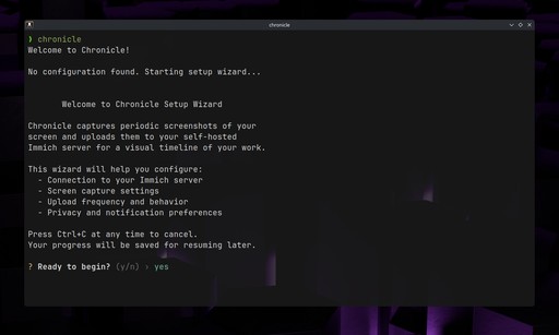 Chronicle setup wizard